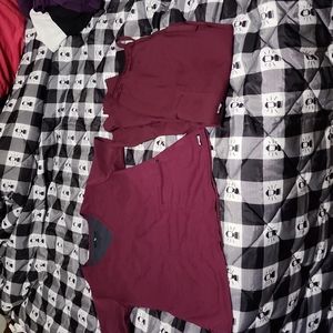 Small burgundy gteys anatomy scrub set